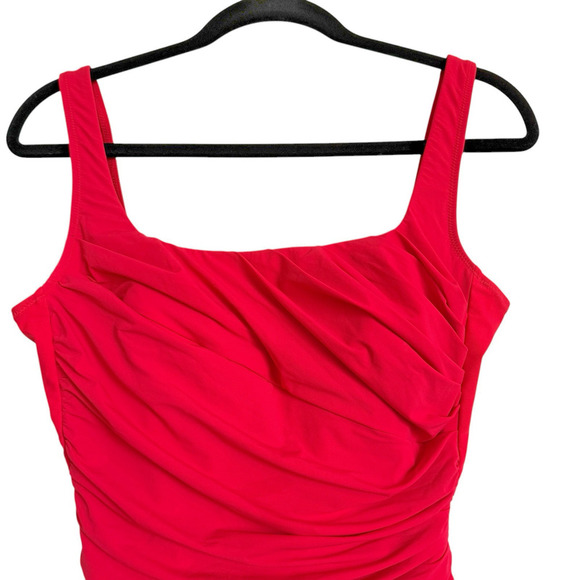 Gottex Sz 8 One Piece Bathingsuit Ruched Summer Beach Cruise‎ Pool Slimming - Picture 4 of 16